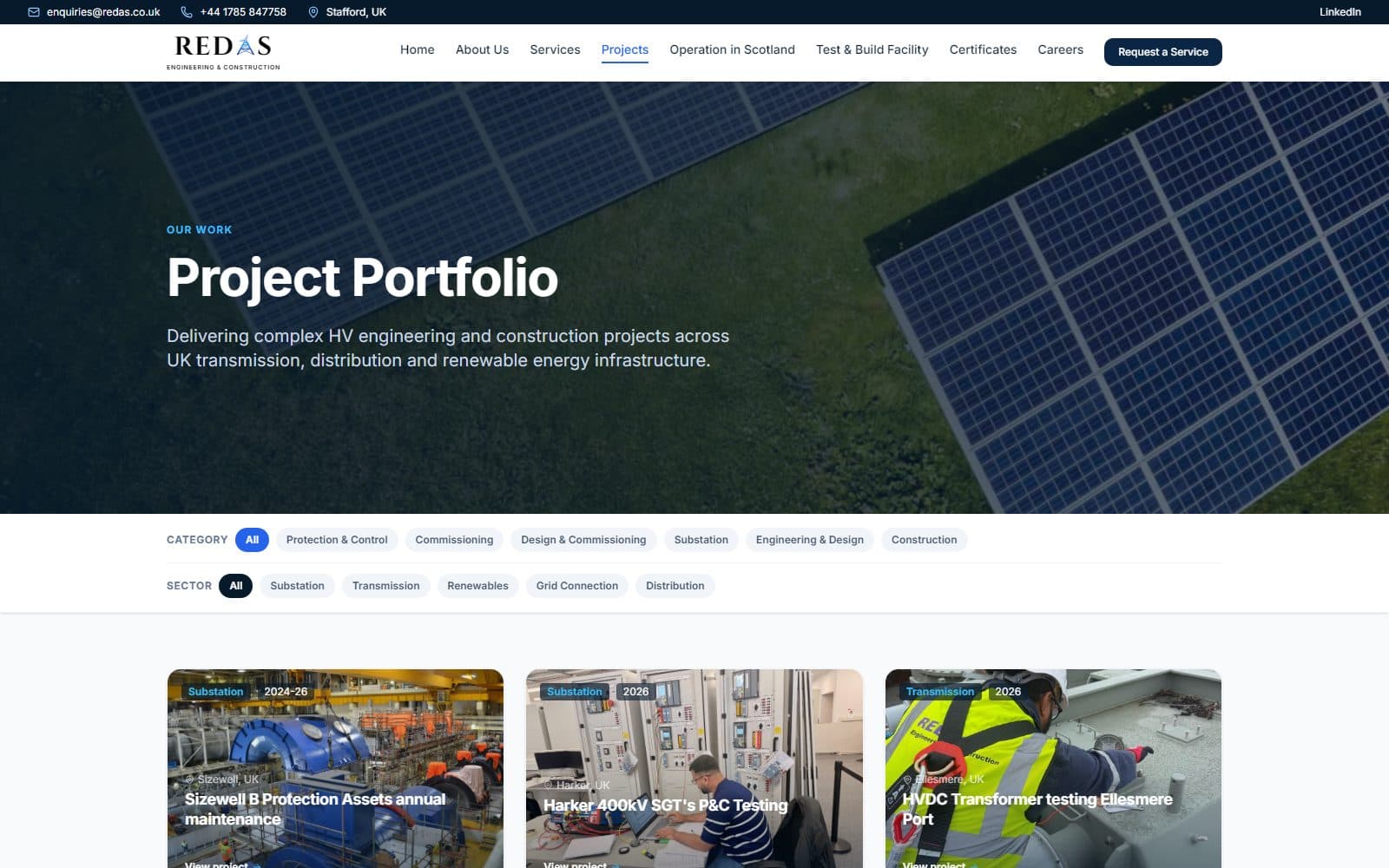REDAS Engineering & Construction screen 2